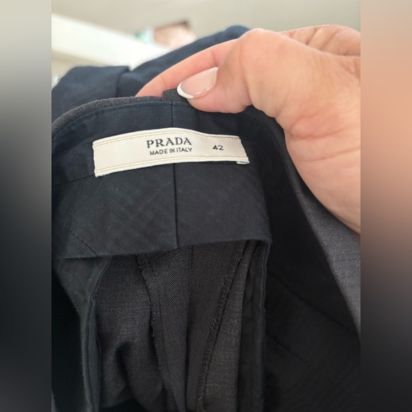 Prada Women's Wide Leg high waisted charcoal grey trousers size 42/12US - Picture 3 of 3